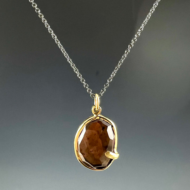 Pebble - Smoky Quartz Rose Cut Pendant