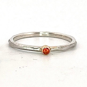 Carnelian Chiseled Ring Stack