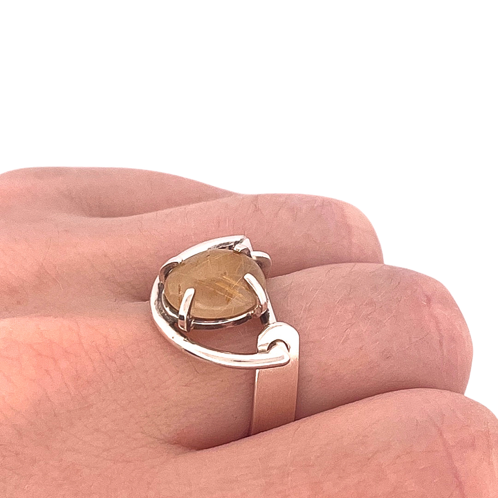 Gold Rutilated Quartz Swing Ring