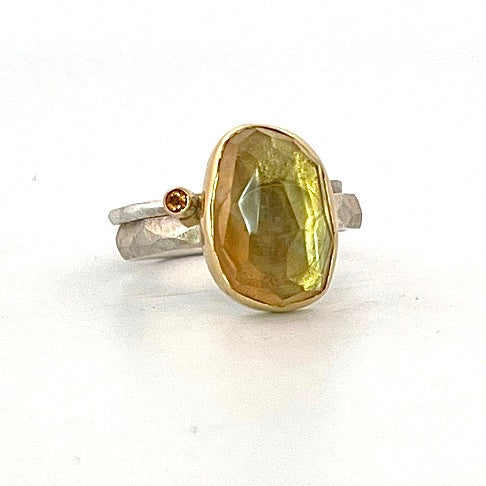 Citrine Chiseled Ring Stack