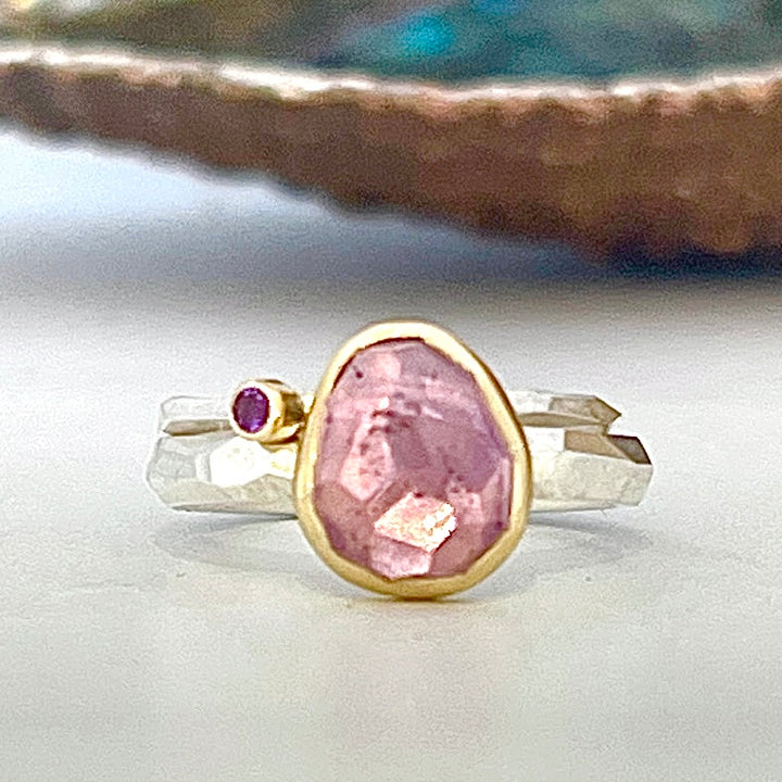 Amethyst Chiseled Ring Stack