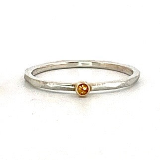 Citrine Chiseled Ring Stack