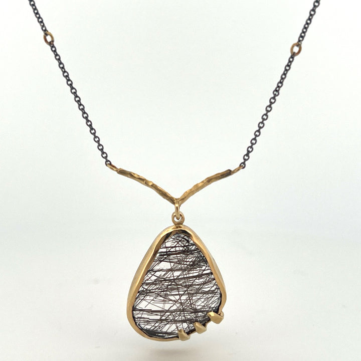 Rutile Quartz Rose Cut Necklace