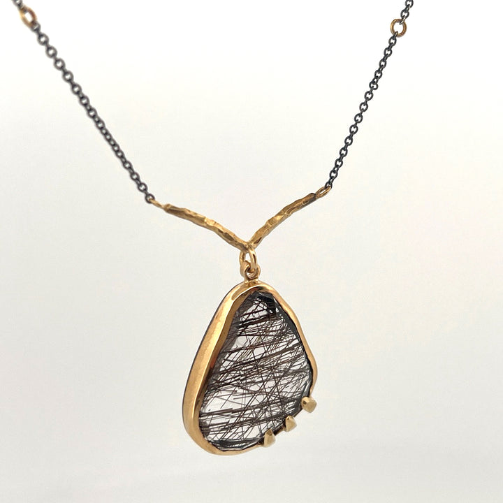 Rutile Quartz Rose Cut Necklace
