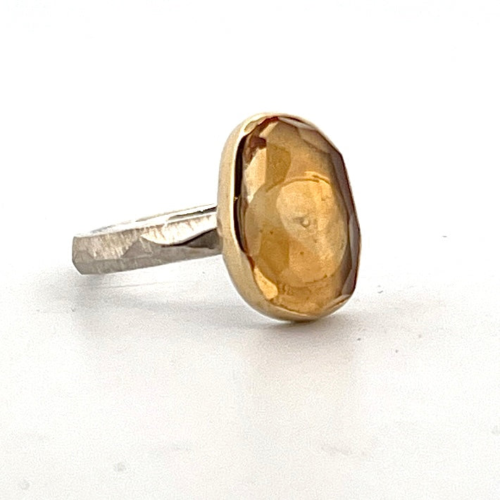 Citrine Chiseled Ring Stack