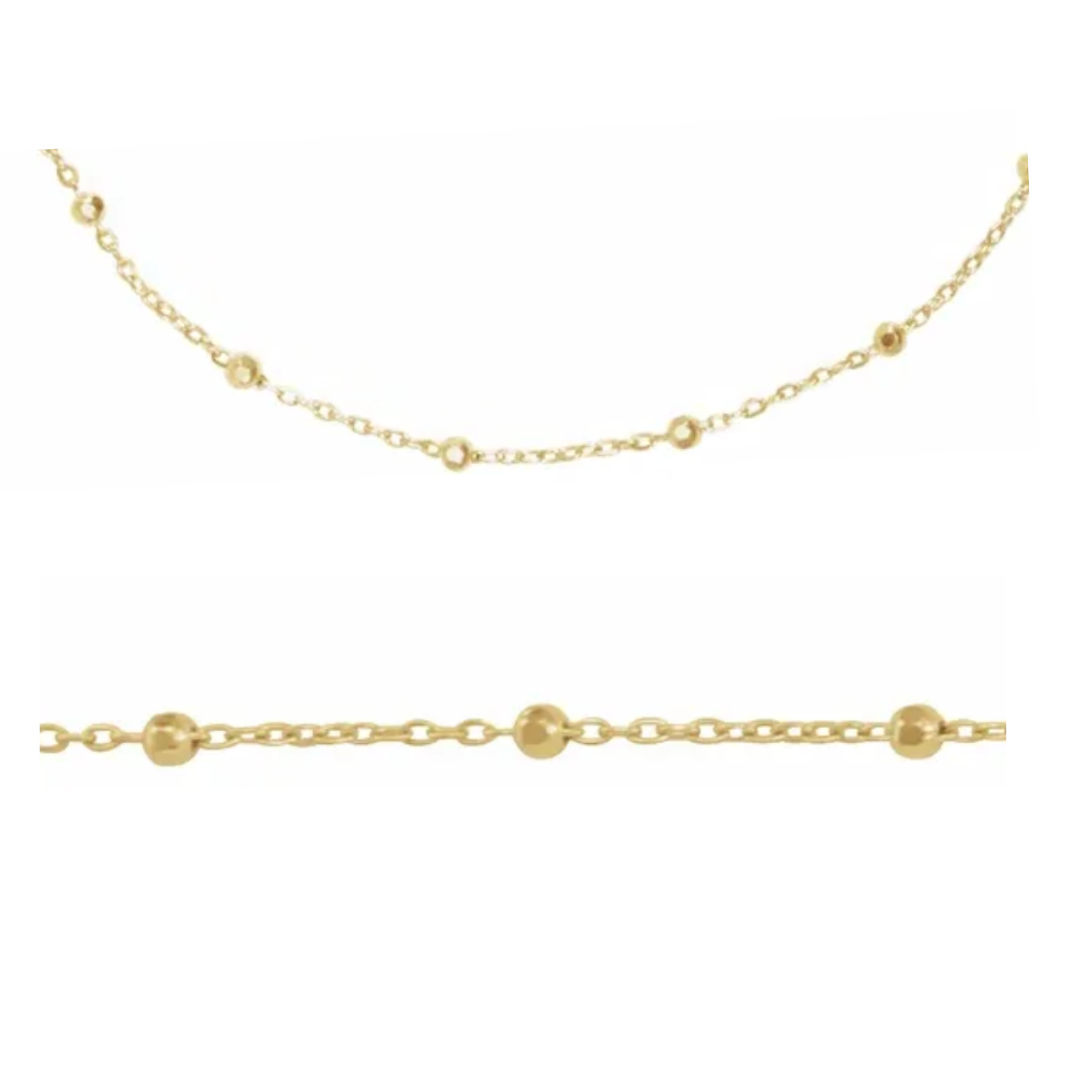 Faceted Bead Cable Chain (Permanent Jewelry)