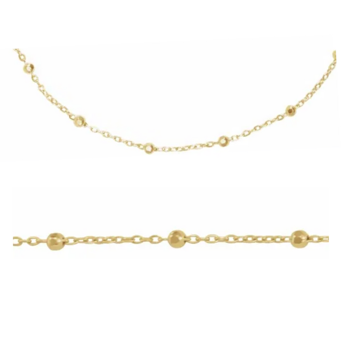 Faceted Bead Cable Chain (Permanent Jewelry)