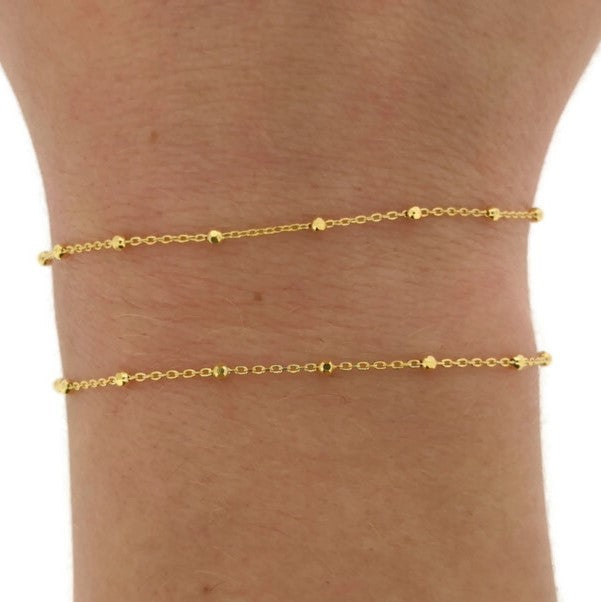 Faceted Bead Cable Chain (Permanent Jewelry)