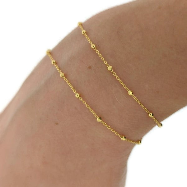 Faceted Bead Cable Chain (Permanent Jewelry)