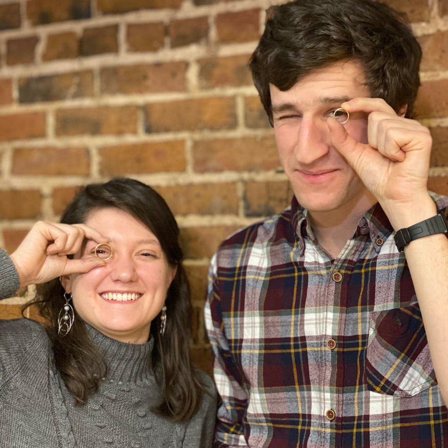 Libby & David made their wedding rings in my Make Your Own Wedding Ring Workshop