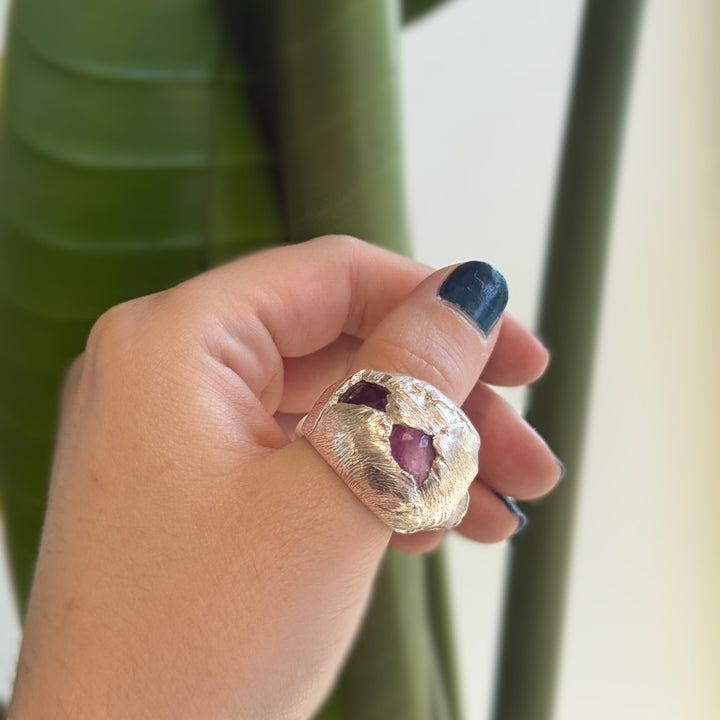 Ruby Peony Bud Ring