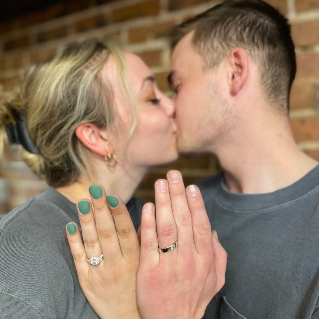 Teal & Alex made each other wedding rings in my workshop