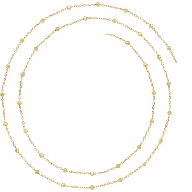 Faceted Bead Cable Chain (Permanent Jewelry)