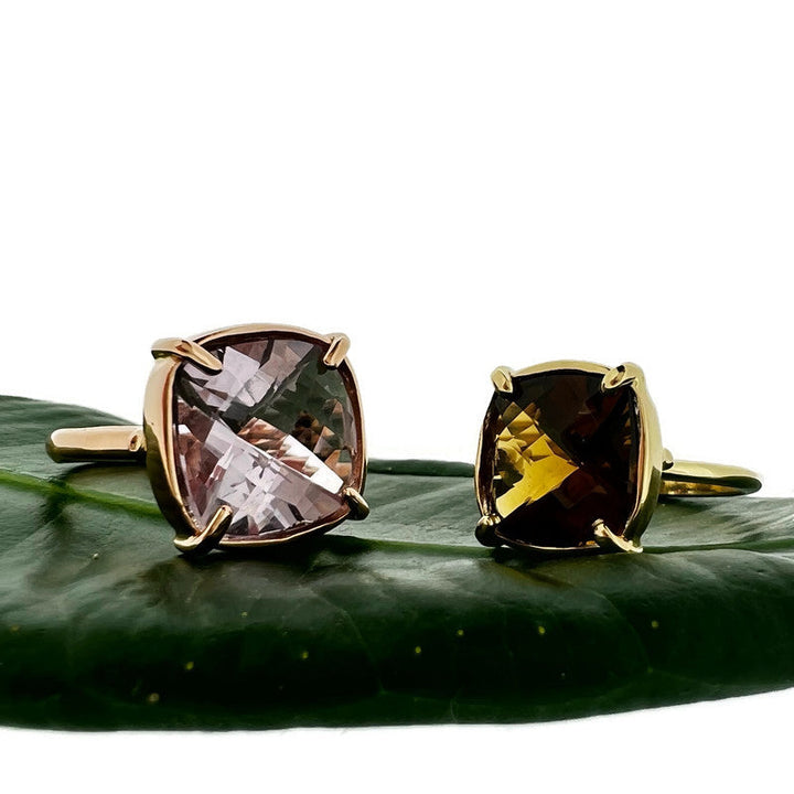 Smoky Quartz & Yellow Gold - Collet Ring