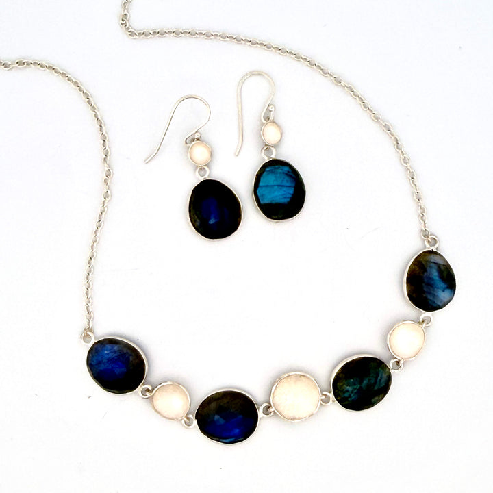 Pod with Bezeled Labradorite Earrings