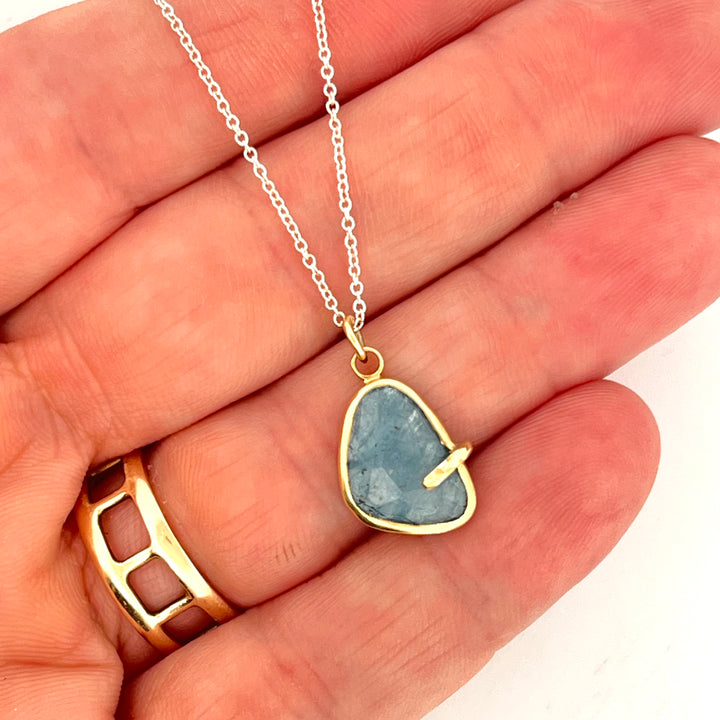 Pebble - Aquamarine Rose Cut Pendant