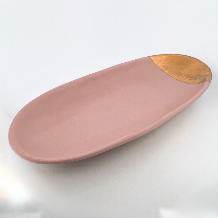 Pink and Gold Ceramic Catch-All Dish