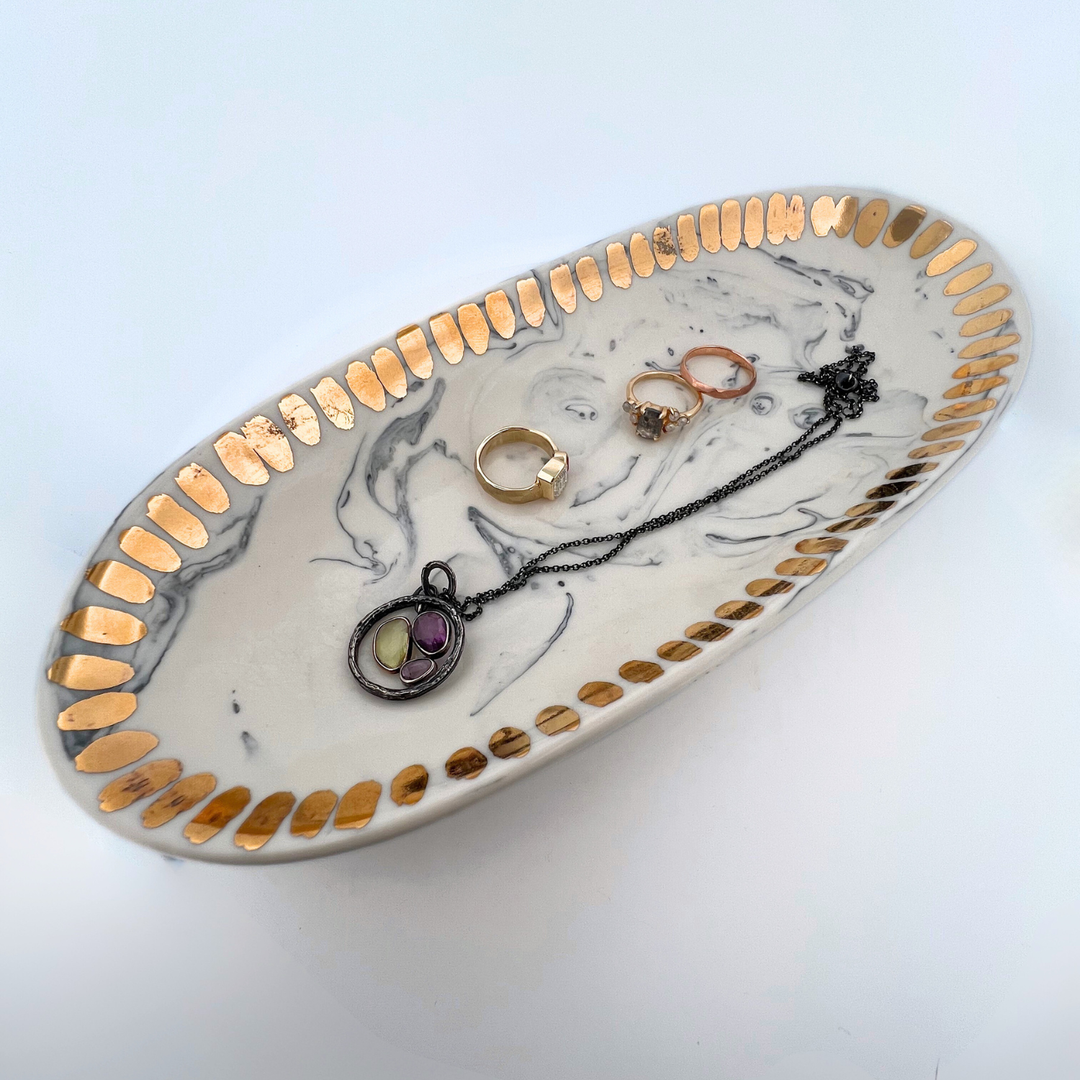 Marbled Ceramic Catch-All Dish