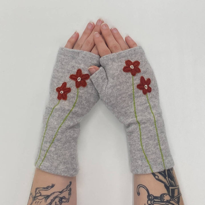 Fingerless Cashmere Gloves-Wildflower