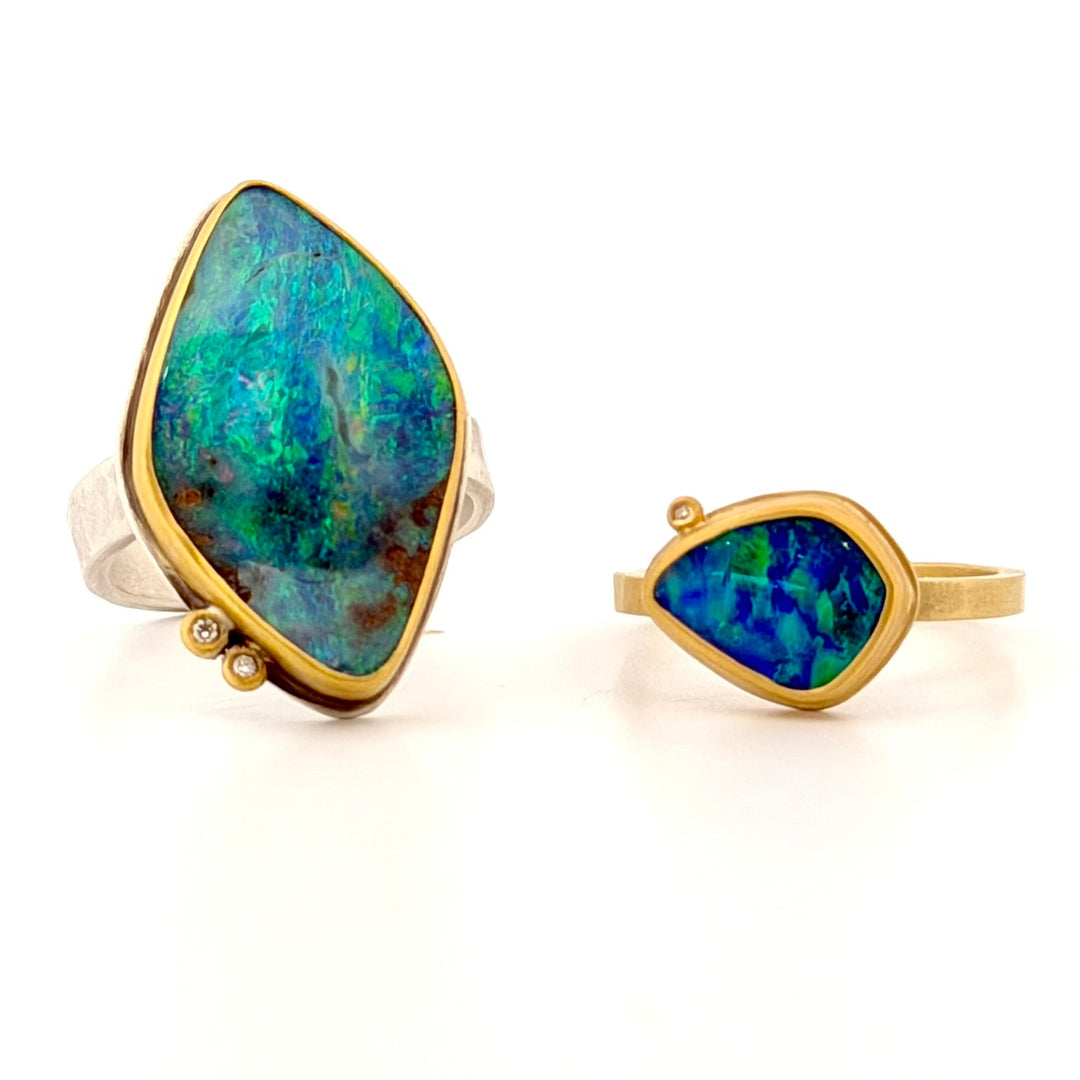 Australian Opal ring with Diamond