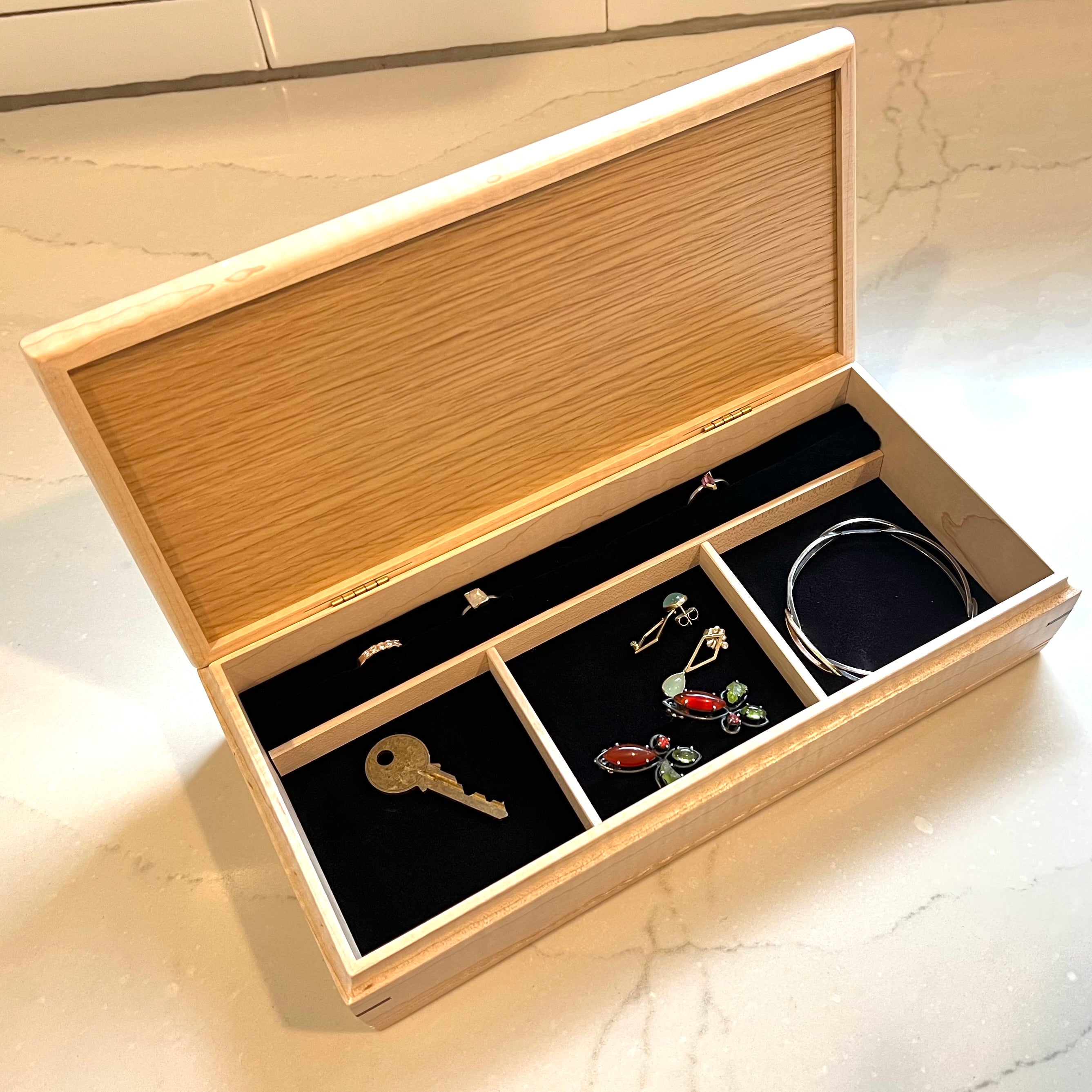 Zebrawood Jewelry Box - Wooden Valet Box – Danielle Miller Jewelry