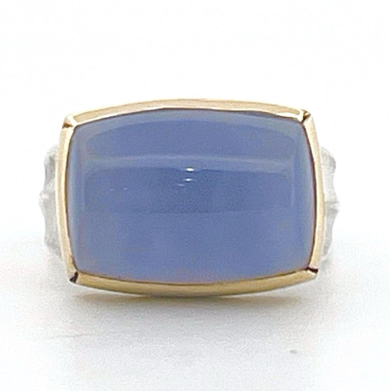 Chalcedony Rectangle Ridge Ring