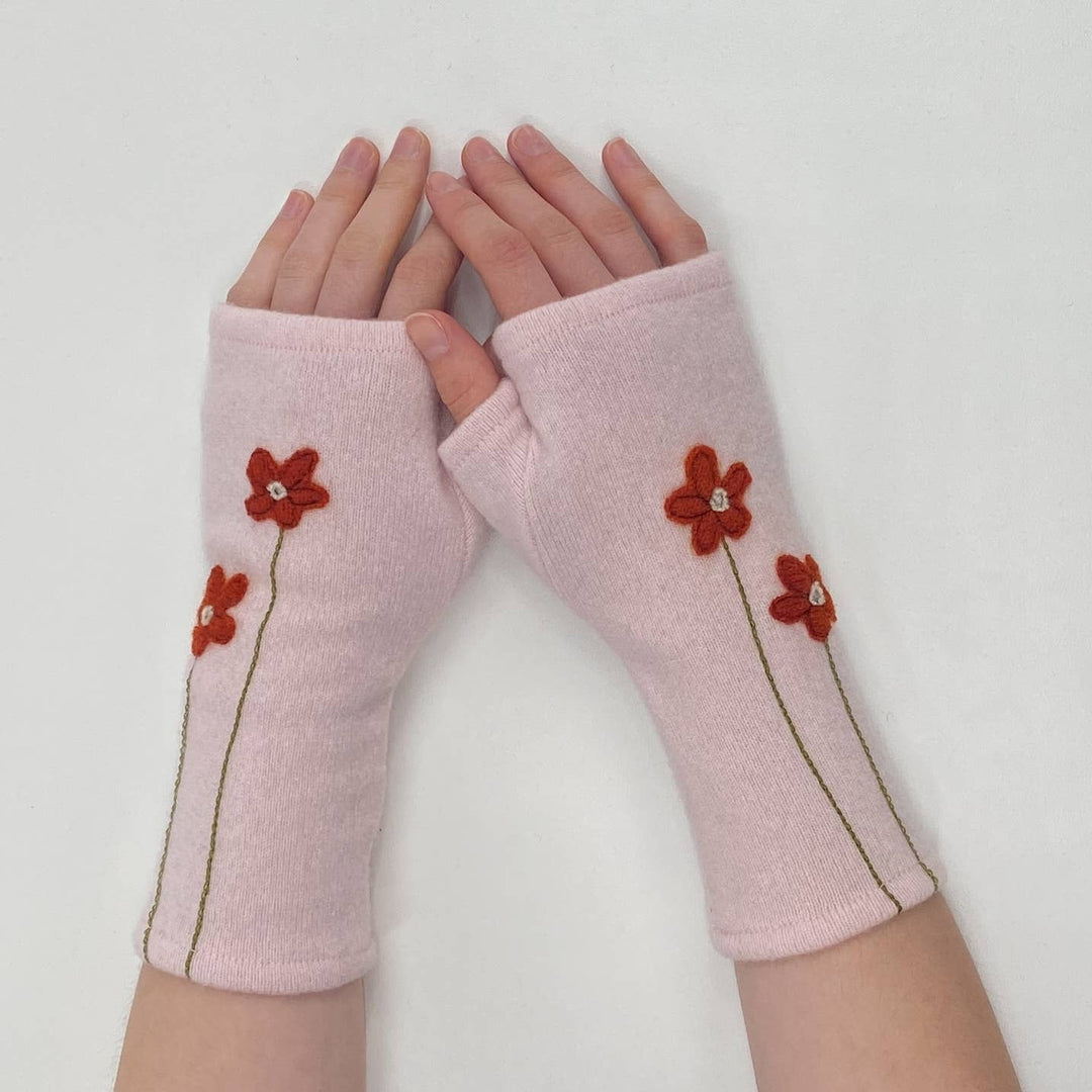 Fingerless Cashmere Gloves-Wildflower