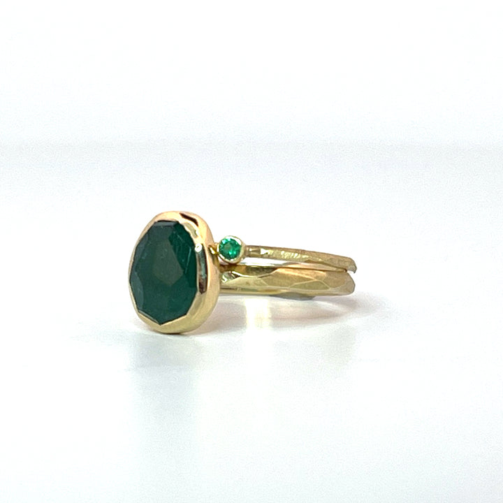 Emerald Chiseled Ring Stack