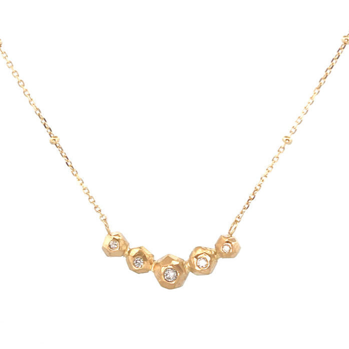 Multiple Faceted Nugget Necklace - Diamond