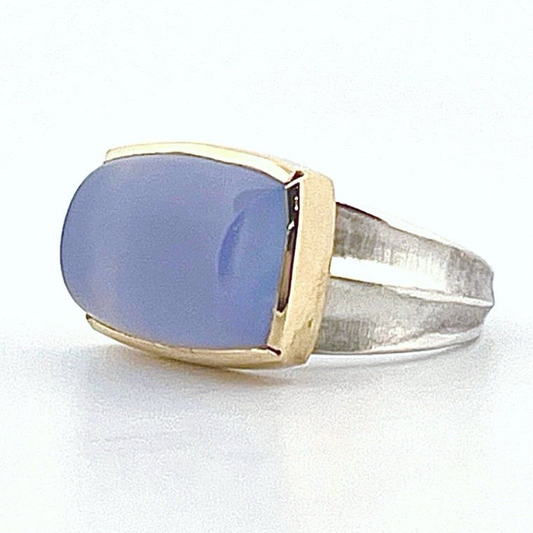 Chalcedony Rectangle Ridge Ring
