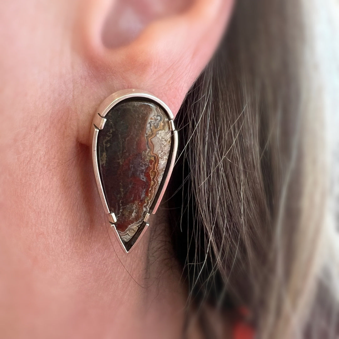 XL Jasper Stud Earrings