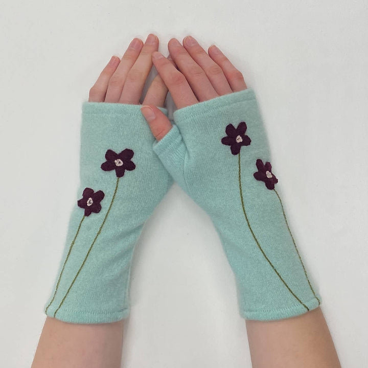 Fingerless Cashmere Gloves-Wildflower