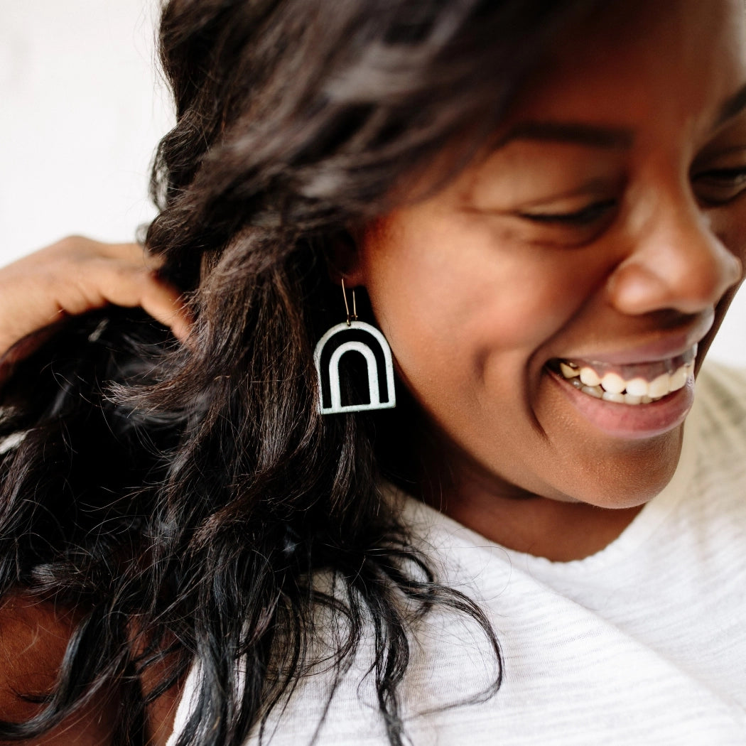 Enameled Bow Earrings