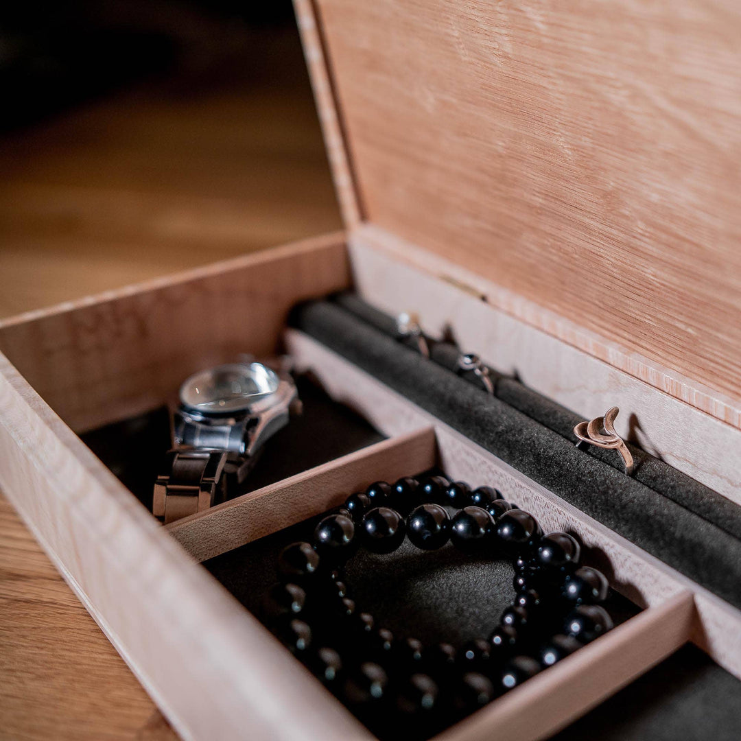 Cherry Jewelry Box - Wooden Valet Box