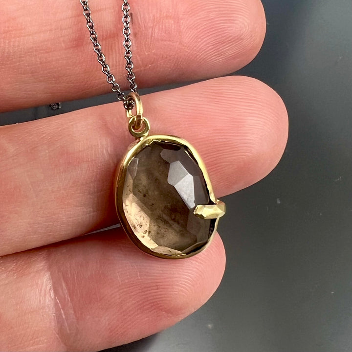 Pebble - Smoky Quartz Rose Cut Pendant