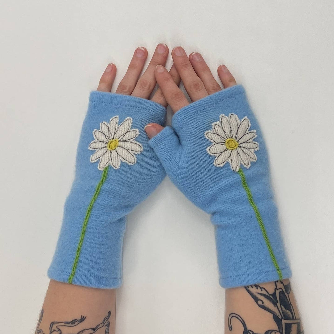 Fingerless Cashmere Gloves-Daisy