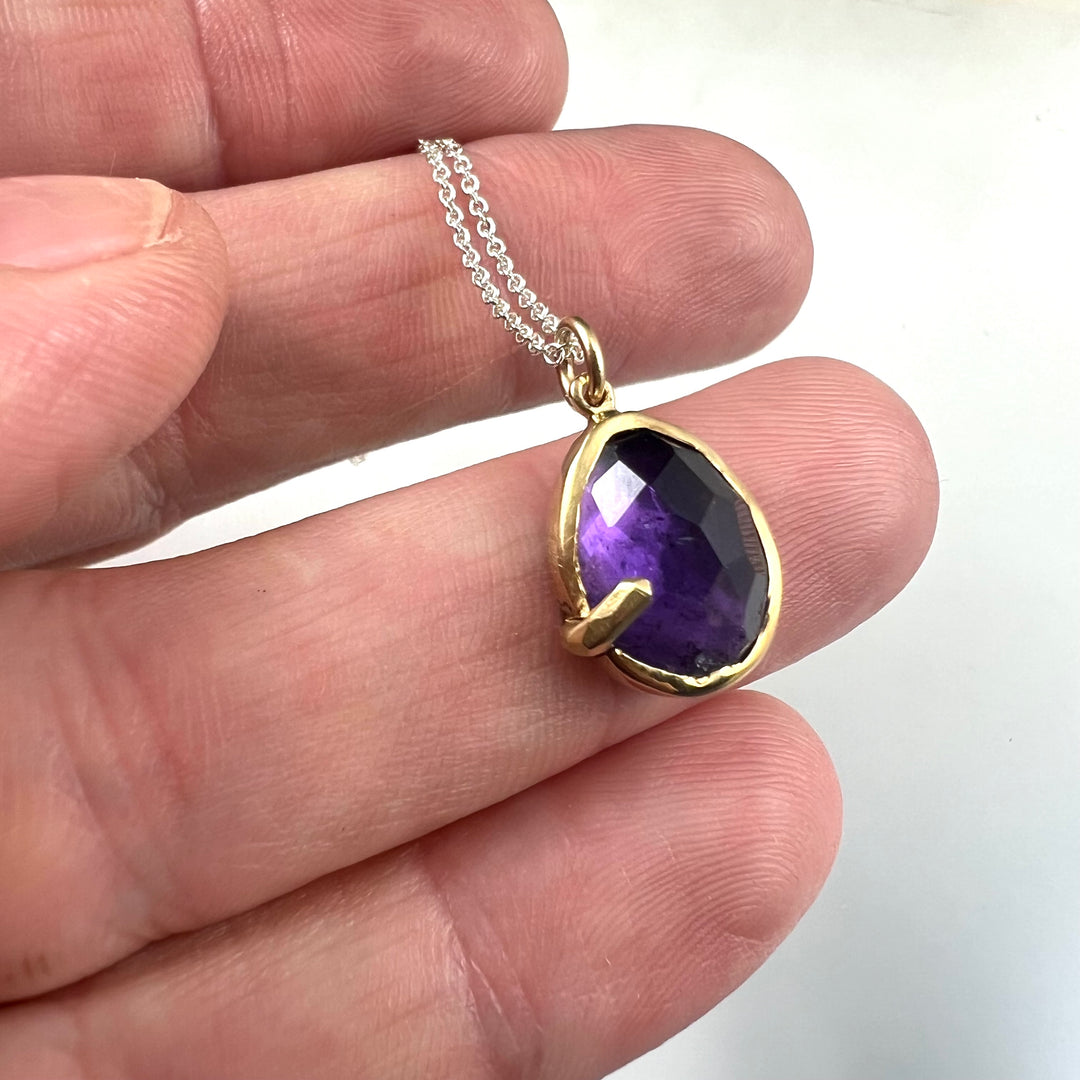 Pebble - Amethyst Rose Cut Pendant