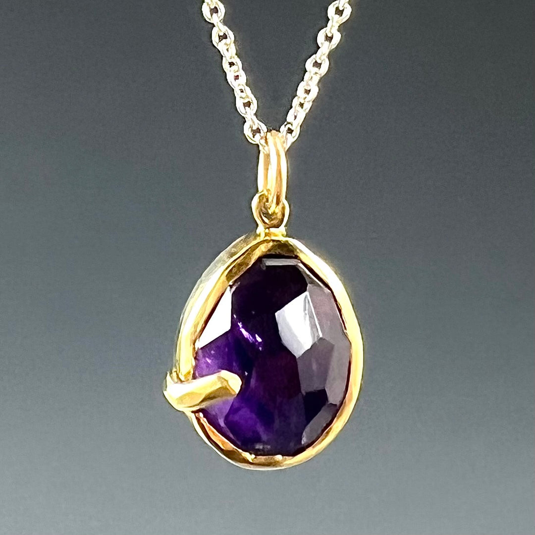 Pebble - Amethyst Rose Cut Pendant