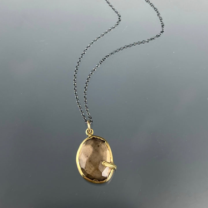 Pebble - Smoky Quartz Rose Cut Pendant