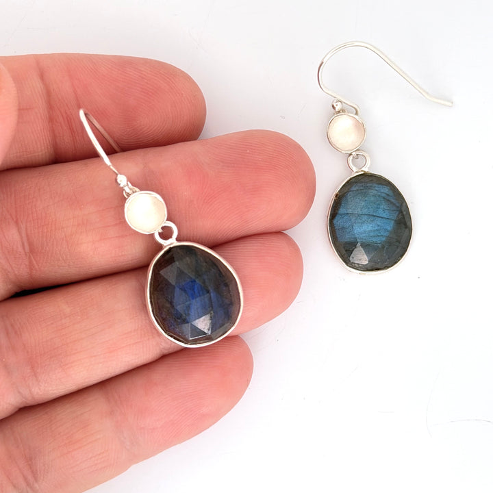 Pod with Bezeled Labradorite Earrings