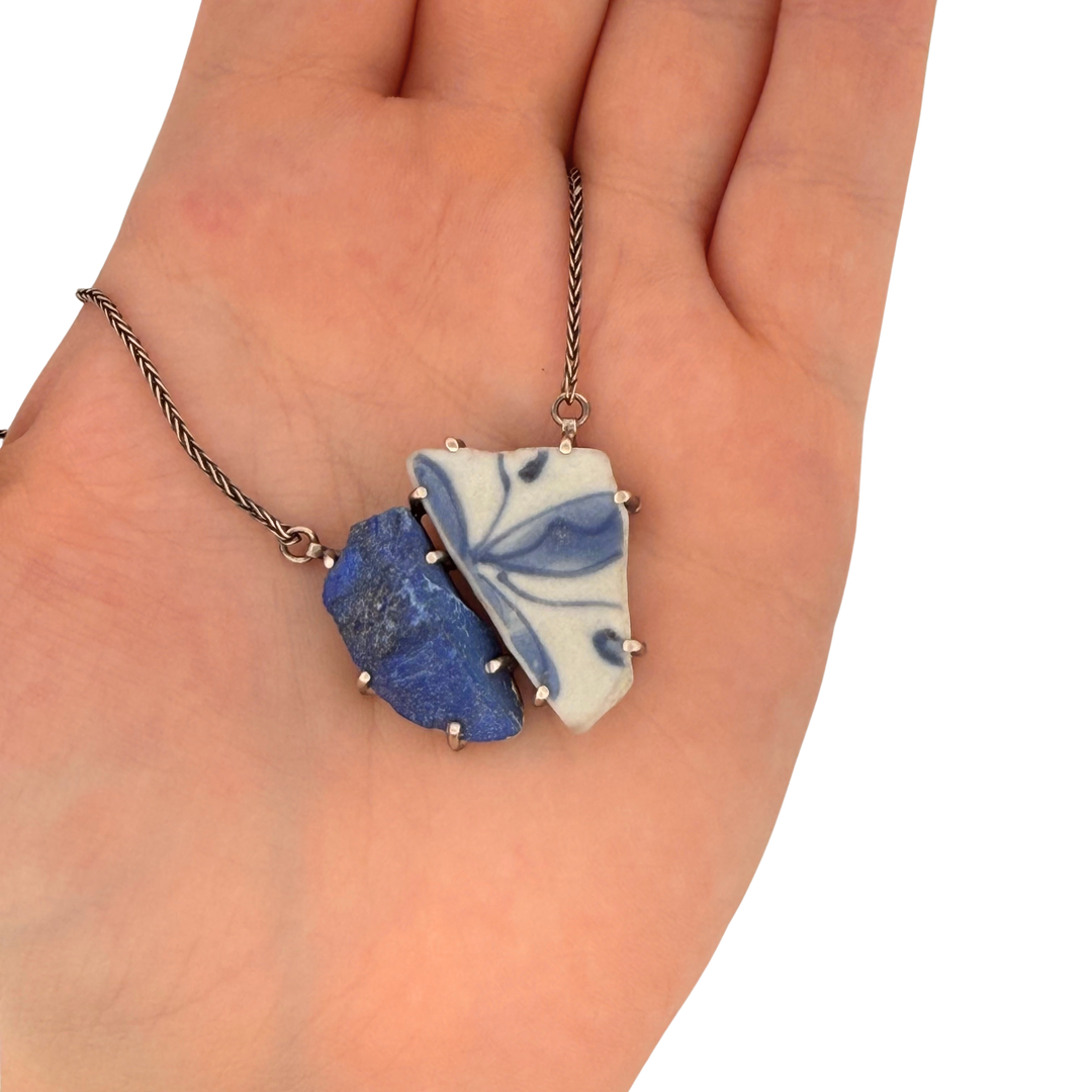 Pottery Shard & Lapis Necklace