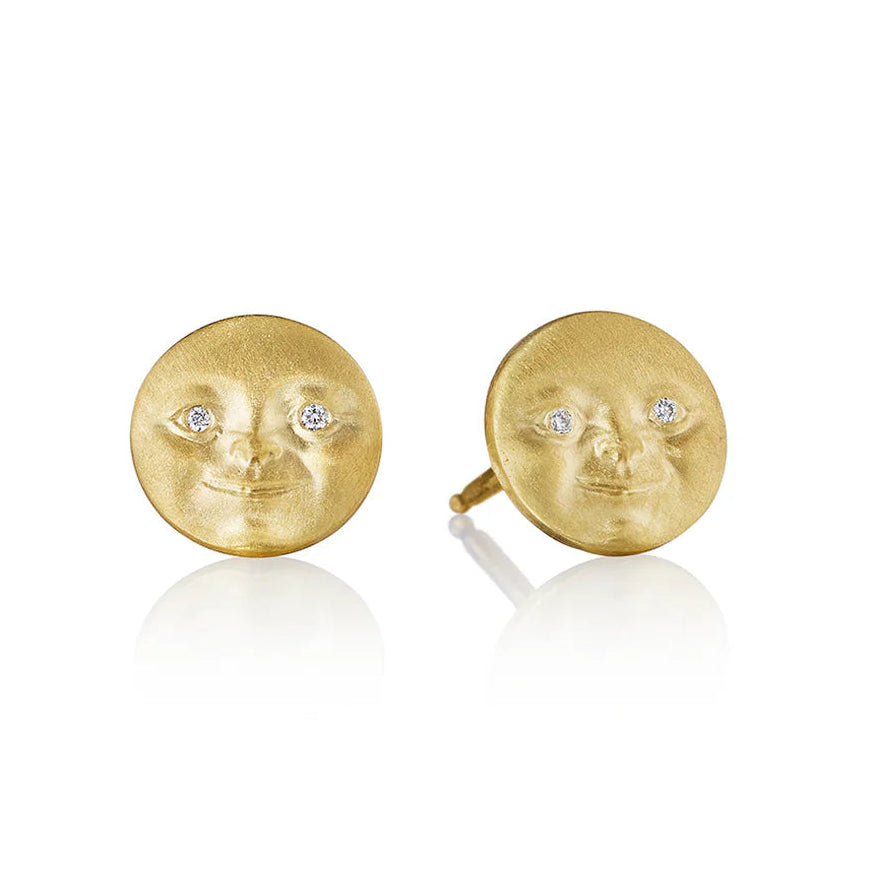 Moonface Stud Earrings