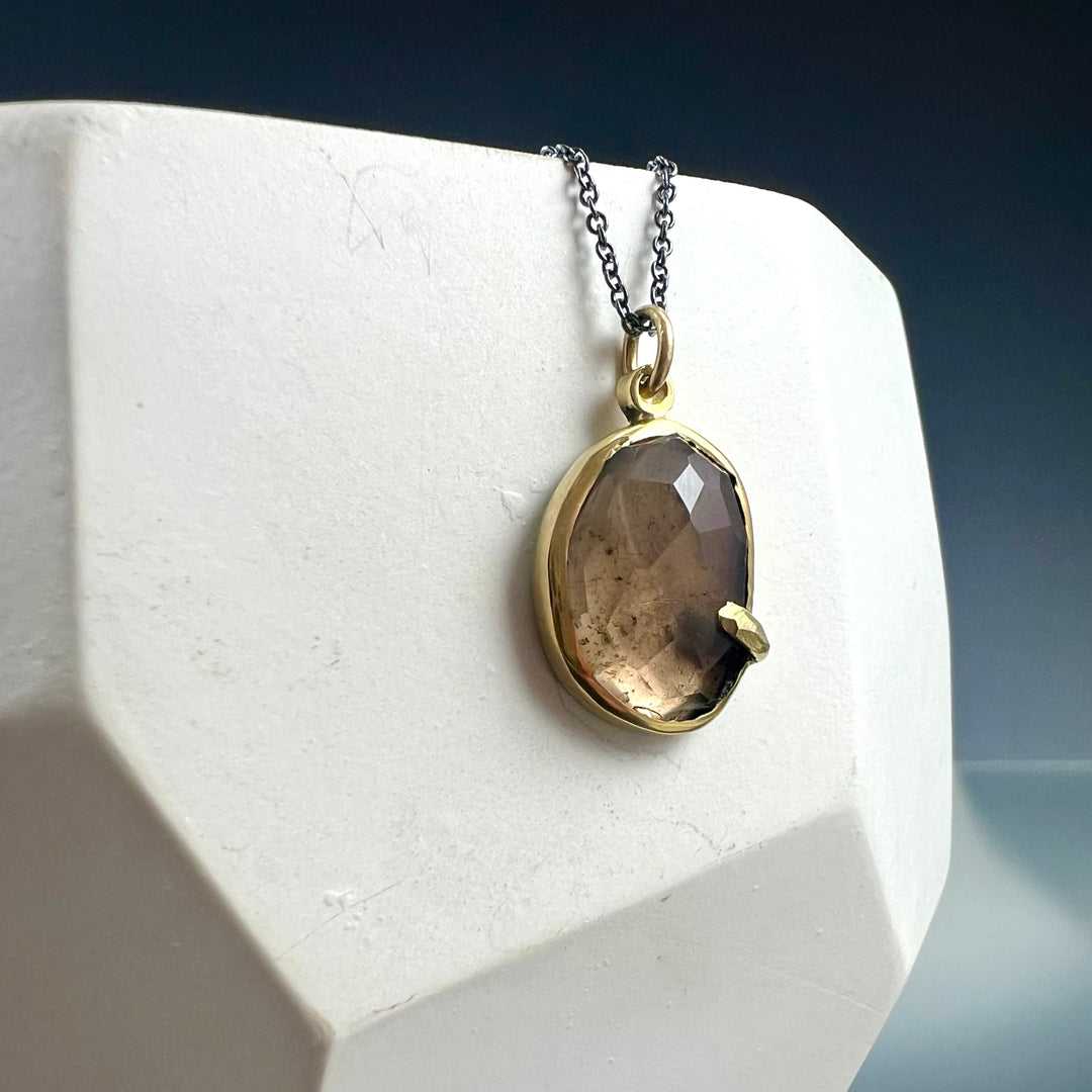 Pebble - Smoky Quartz Rose Cut Pendant