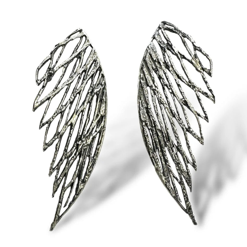 Patina Palm Large Wing Earrings