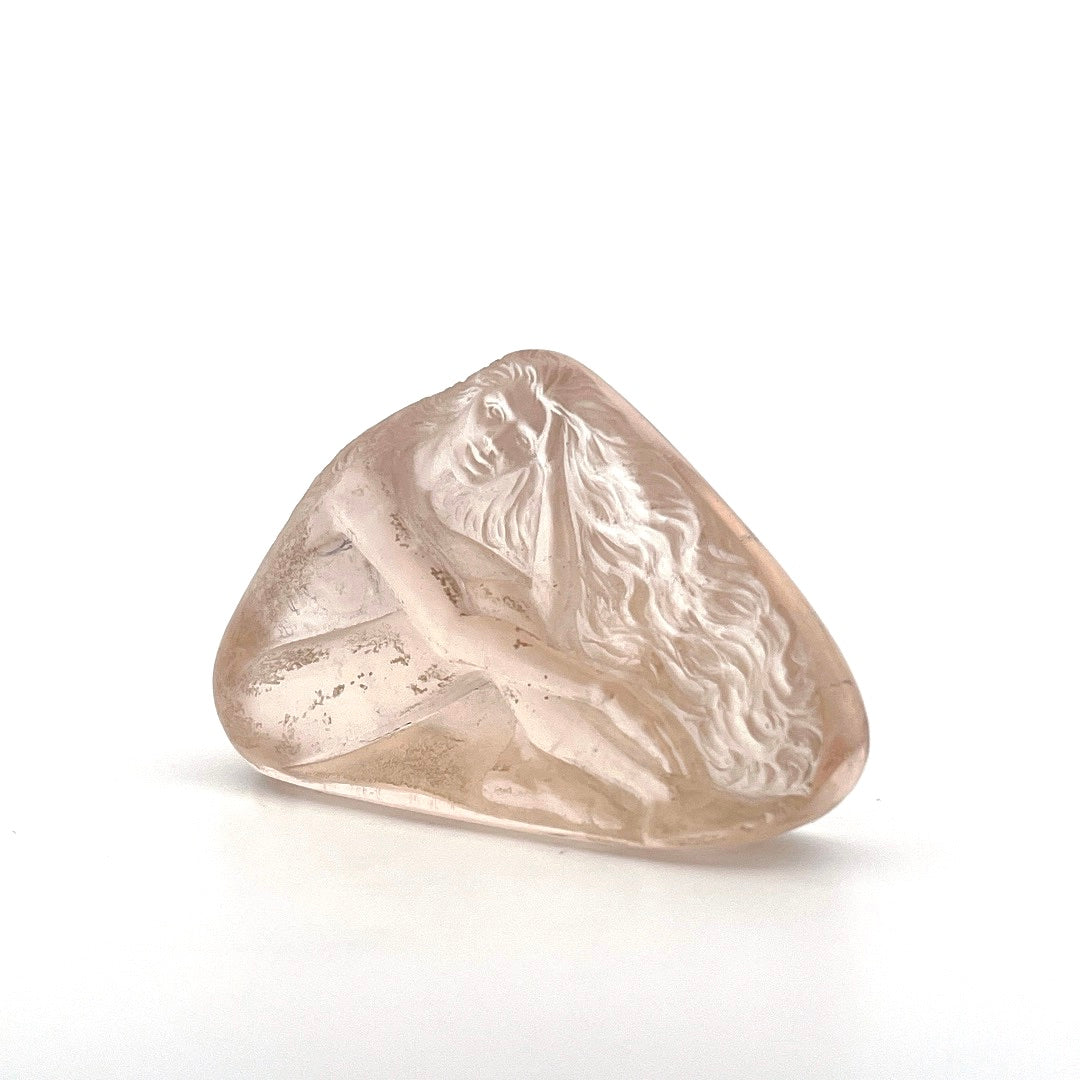 Seated Figure carved in Morganite