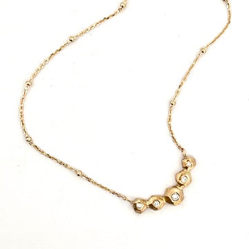 Multiple Faceted Nugget Necklace - Diamond