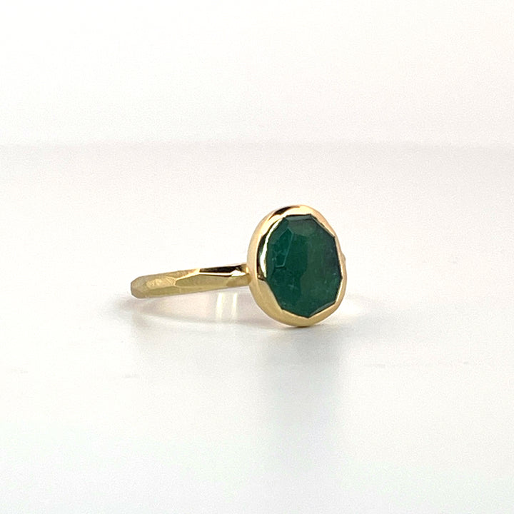 Emerald Chiseled Ring Stack