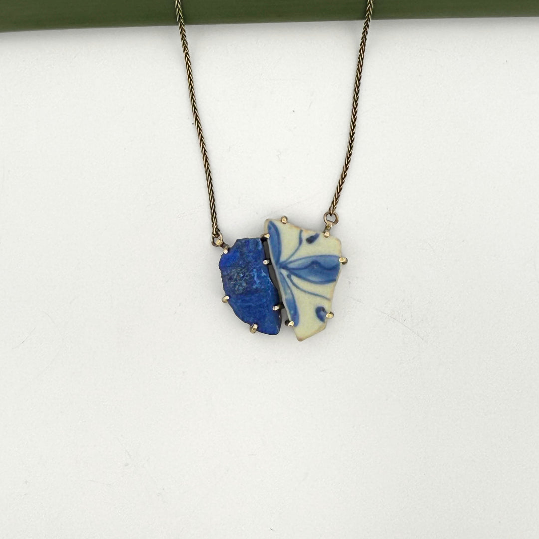 Pottery Shard & Lapis Necklace