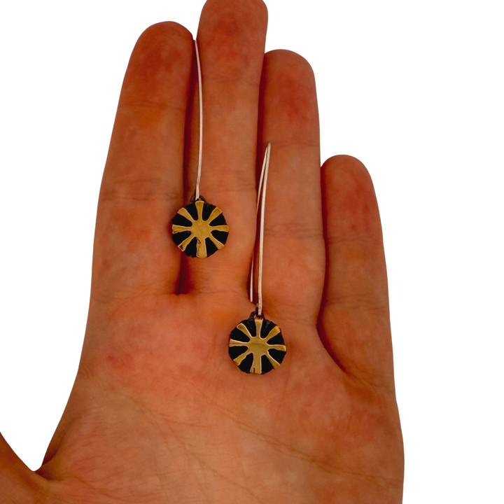 Warm Pinecone Sun Almond Hook Earrings