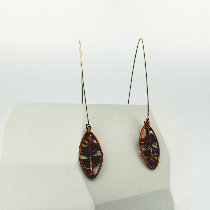 Warm Lopez Fern Almond Hook Earrings